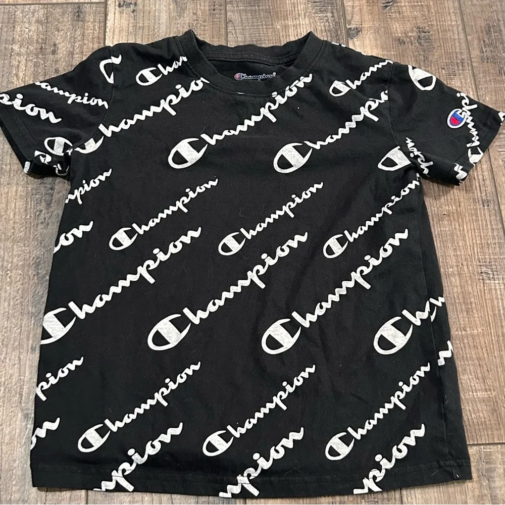 Champion Kids‎ Black and White Logo Tee